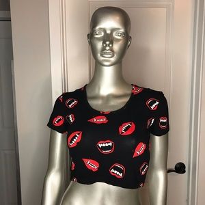 ASOS soft fabric vampire mouth crop top